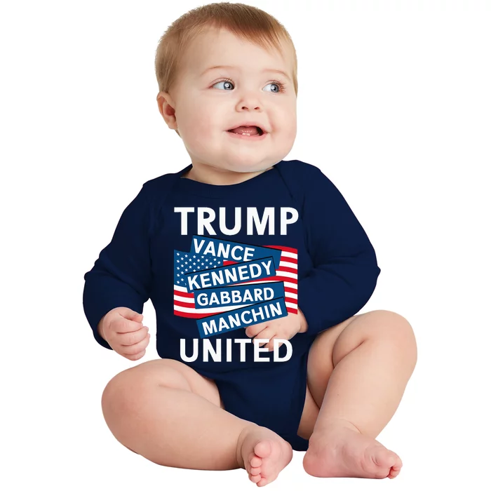 Donald Trump 2024 Joe Manchin Kennedy Gabbard Checkmate Baby Long Sleeve Bodysuit