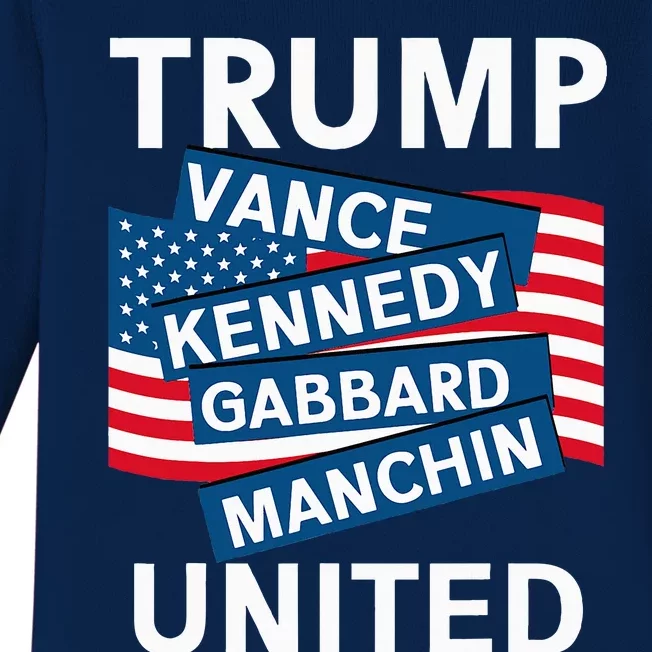 Donald Trump 2024 Joe Manchin Kennedy Gabbard Checkmate Baby Long Sleeve Bodysuit