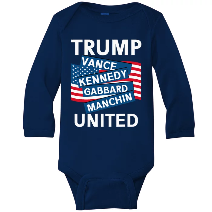 Donald Trump 2024 Joe Manchin Kennedy Gabbard Checkmate Baby Long Sleeve Bodysuit