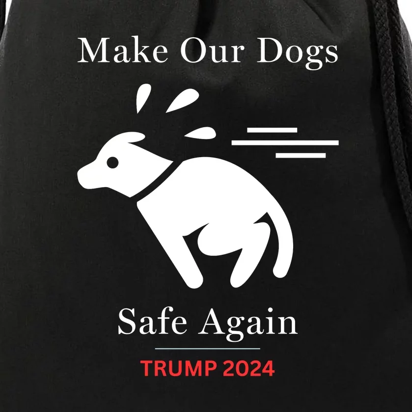 Donald Trump 2024 Funny Dog Conservative Maga Drawstring Bag