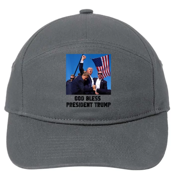 Donald Trump 2024 God Bless President Trump Gift 7-Panel Snapback Hat