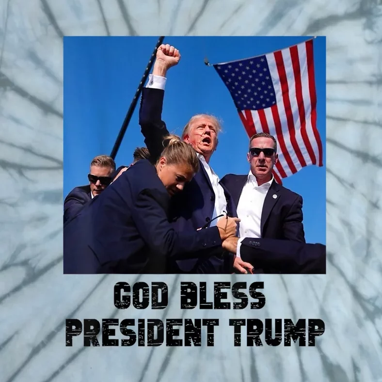 Donald Trump 2024 God Bless President Trump Gift Tie-Dye T-Shirt