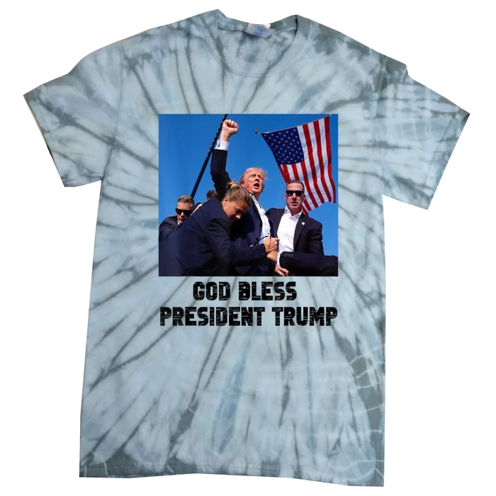 Donald Trump 2024 God Bless President Trump Gift Tie-Dye T-Shirt