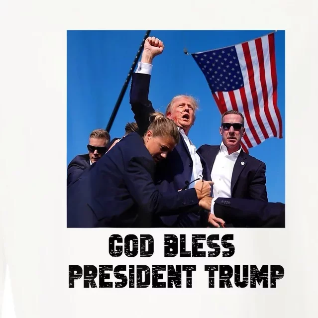 Donald Trump 2024 God Bless President Trump Gift Cropped Pullover Crew