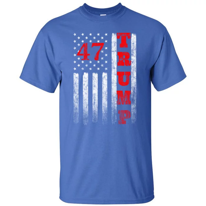 Donald Trump 2024 President American Flag Pro Trump Vintage Gift Tall T-Shirt