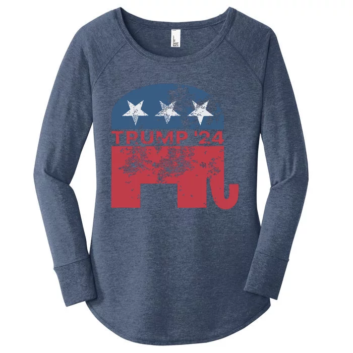 Donald Trump 2024 For President Pro Trump Vintage Republicantage Republican Women's Perfect Tri Tunic Long Sleeve Shirt