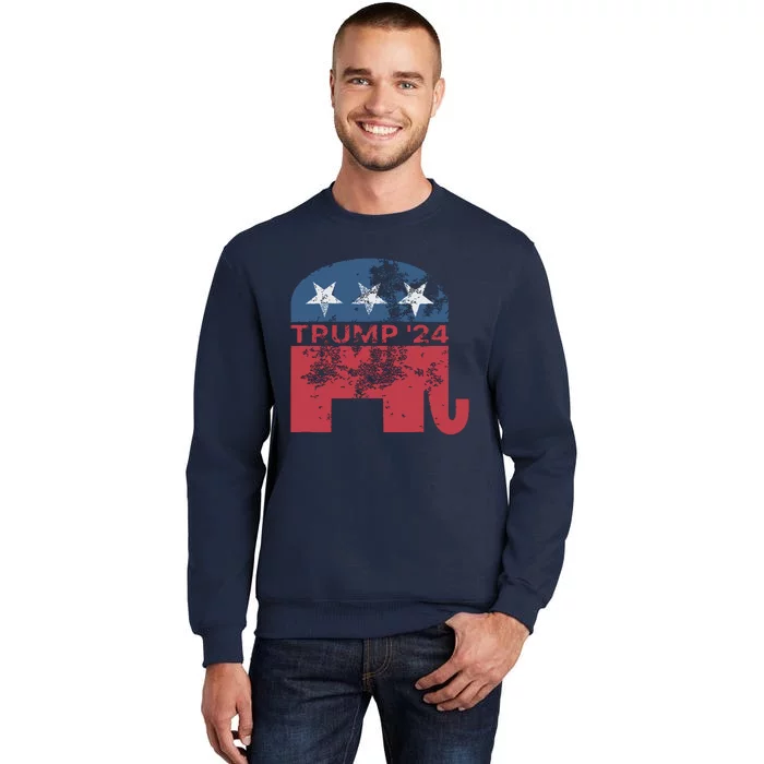 Donald Trump 2024 For President Pro Trump Vintage Republicantage Republican Tall Sweatshirt