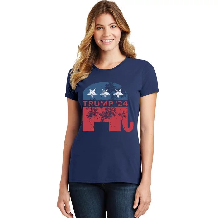 Donald Trump 2024 For President Pro Trump Vintage Republicantage Republican Women's T-Shirt