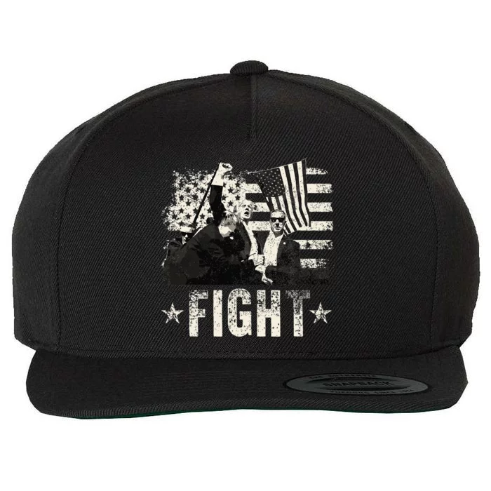 Donald Trump 2024 Fight Fight Fight Donald Trump Fist Pump Wool Snapback Cap