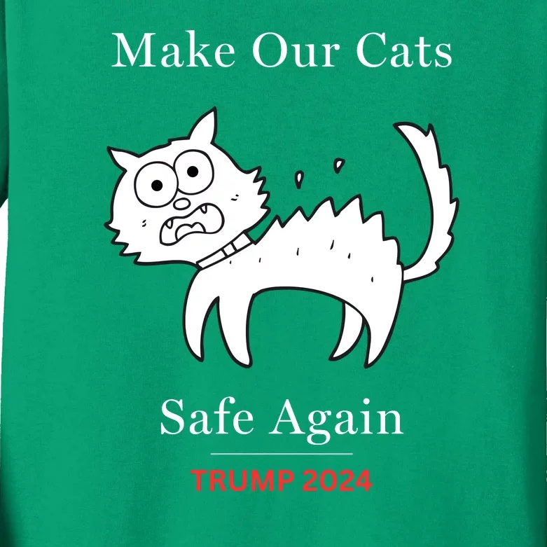 Donald Trump 2024 Funny Cat Conservative Maga Kids Long Sleeve Shirt