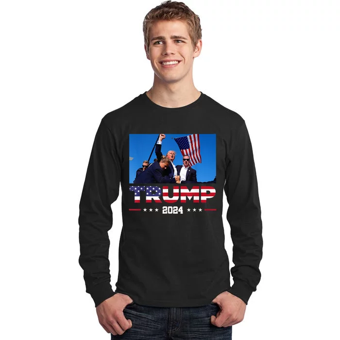 Donald Trump 2024 Survived Shot At Election Rally Tall Long Sleeve T-Shirt