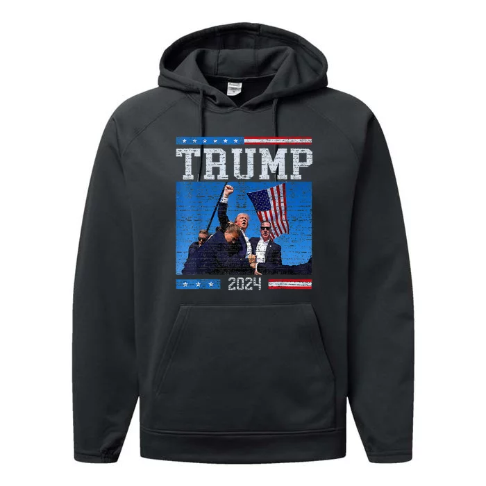 Donald Trump 2024 Survived Shot At Election Rally Performance Fleece Hoodie