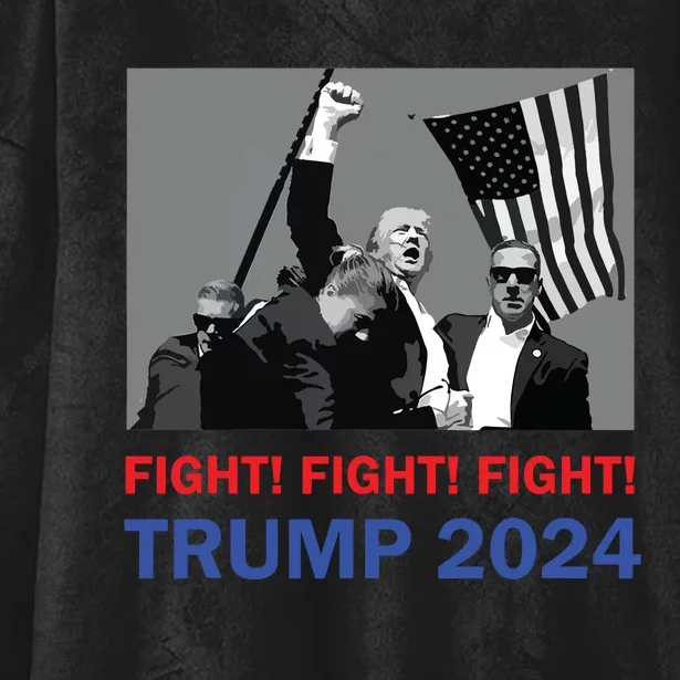 Donald Trump 2024 Fight Fight Fight Donald Trump Fist Pump Hooded Wearable Blanket