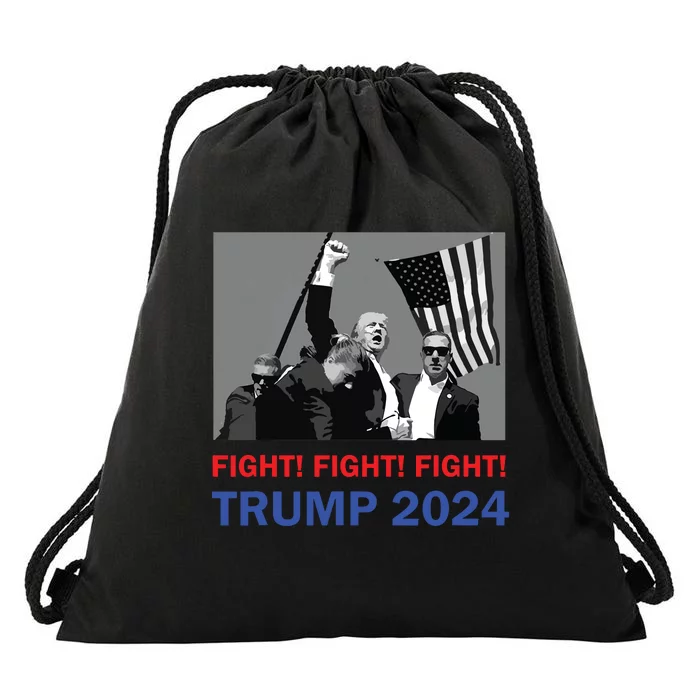 Donald Trump 2024 Fight Fight Fight Donald Trump Fist Pump Drawstring Bag