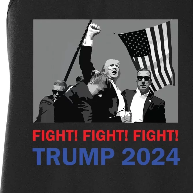 Donald Trump 2024 Fight Fight Fight Donald Trump Fist Pump Women's Racerback Tank