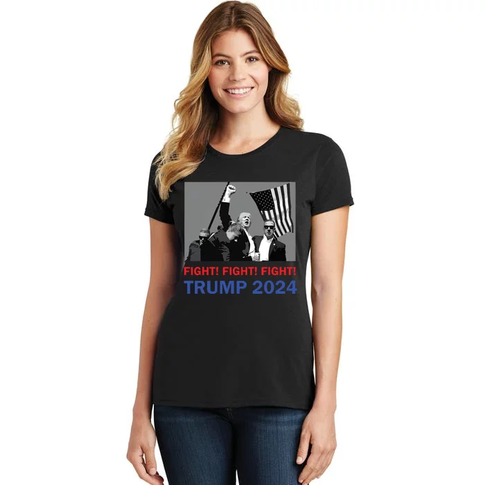 Donald Trump 2024 Fight Fight Fight Donald Trump Fist Pump Women's T-Shirt