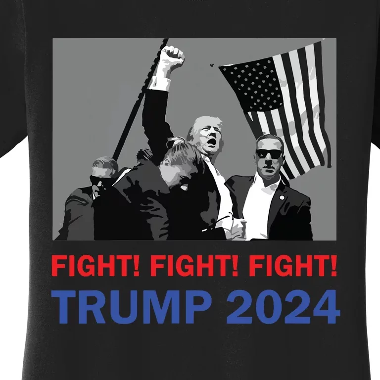 Donald Trump 2024 Fight Fight Fight Donald Trump Fist Pump Women's T-Shirt