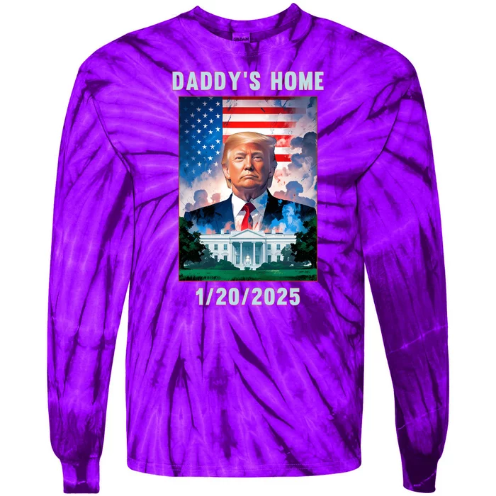 Donald Trump 2024 Daddys Home Tie-Dye Long Sleeve Shirt