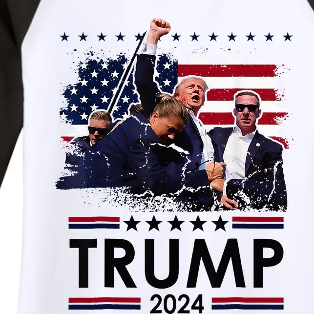 Donald Trump 2024 Survived Shot At Election Rally Women's Tri-Blend 3/4-Sleeve Raglan Shirt