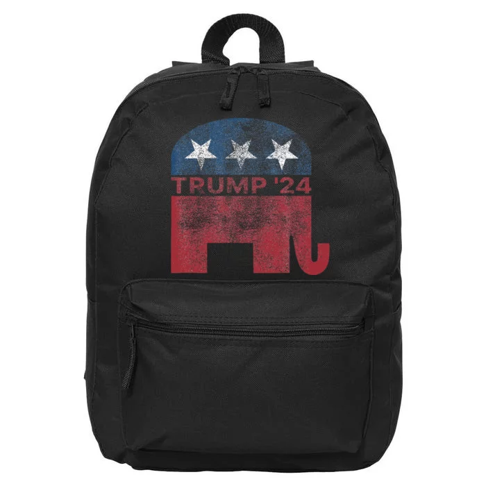 Donald Trump 2024 For President Pro Trump Vintage 16 in Basic Backpack