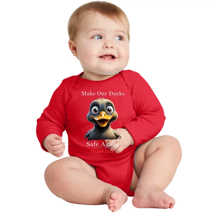 Donald Trump 2024 Funny Duck Conservative Maga Baby Long Sleeve Bodysuit