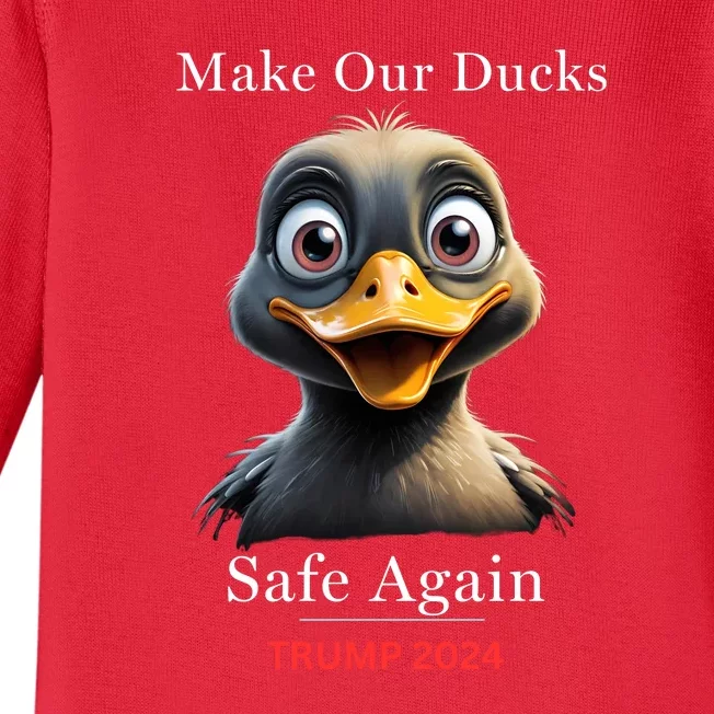 Donald Trump 2024 Funny Duck Conservative Maga Baby Long Sleeve Bodysuit