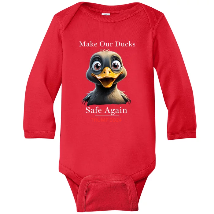 Donald Trump 2024 Funny Duck Conservative Maga Baby Long Sleeve Bodysuit