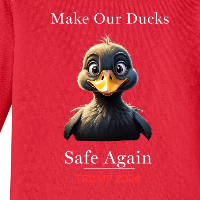 Donald Trump 2024 Funny Duck Conservative Maga Baby Long Sleeve Bodysuit