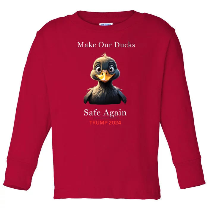 Donald Trump 2024 Funny Duck Conservative Maga Toddler Long Sleeve Shirt