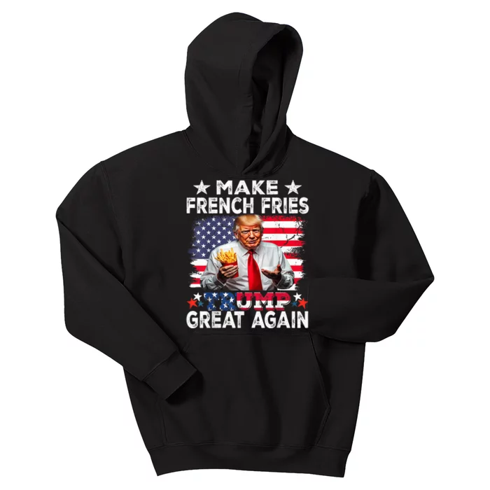 Donald Trump 2024 French Fry Make French Fries Great Again Kids Hoodie