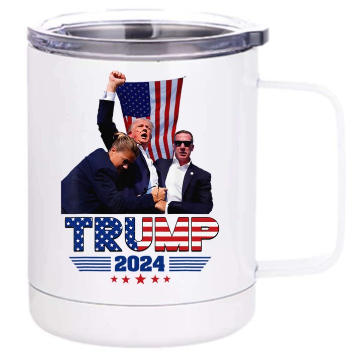 Donald Trump 2024 Survived Shot At Election Rally Front & Back 12oz Stainless Steel Tumbler Cup