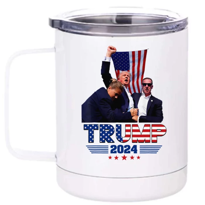 Donald Trump 2024 Survived Shot At Election Rally Front & Back 12oz Stainless Steel Tumbler Cup