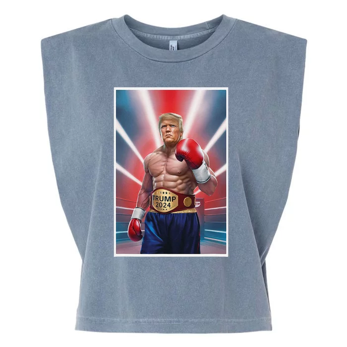 Donald Trump 2024 Election Fighter Boxing Gloves Fight Garment-Dyed Women's Muscle Tee