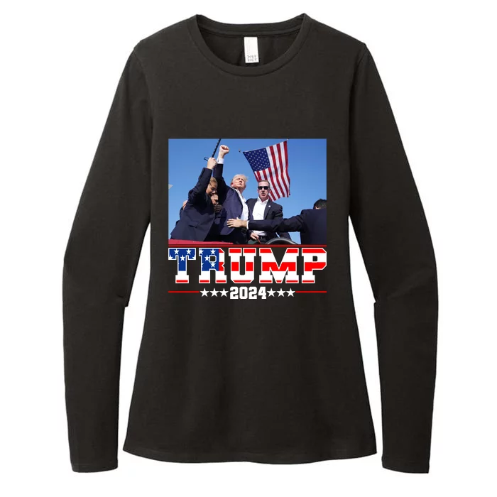 Donald Trump 2024 Survived Shot At Election Rally Usa Womens CVC Long Sleeve Shirt