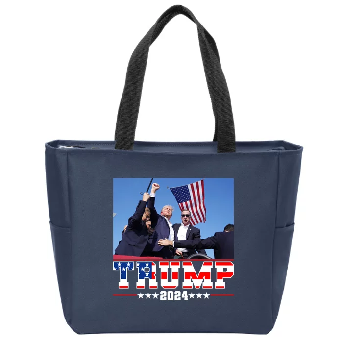 Donald Trump 2024 Survived Shot At Election Rally Usa Zip Tote Bag