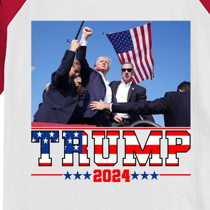 Donald Trump 2024 Survived Shot At Election Rally Usa Kids Colorblock Raglan Jersey