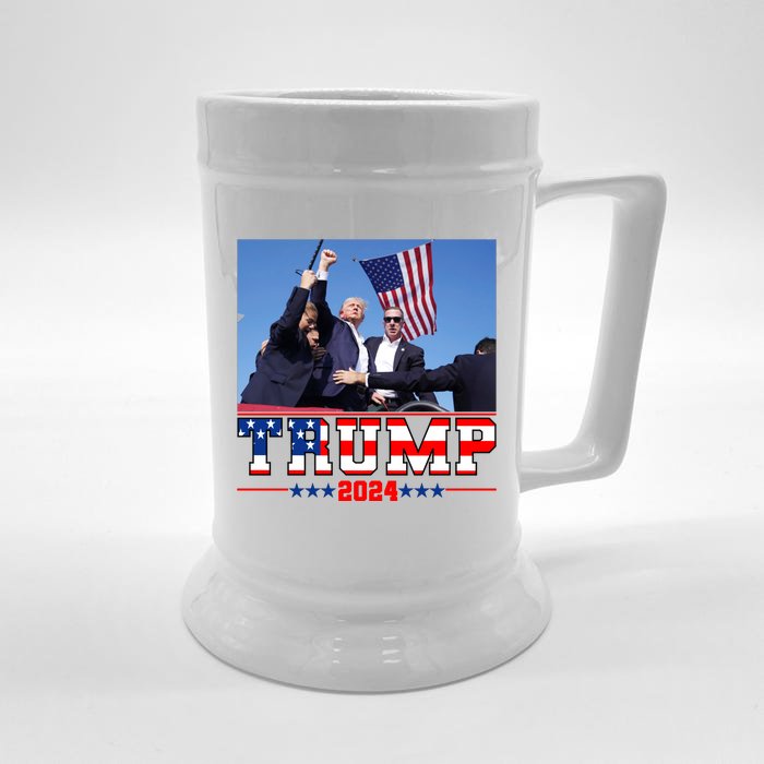 Donald Trump 2024 Survived Shot At Election Rally Usa Front & Back Beer Stein