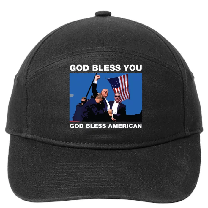 Donald Trump 2024 God Bless You God Bless America 7-Panel Snapback Hat