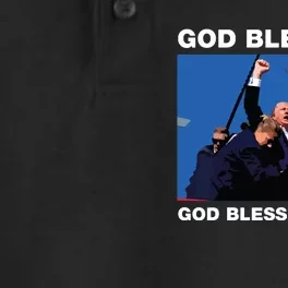 Donald Trump 2024 God Bless You God Bless America Dry Zone Grid Performance Polo