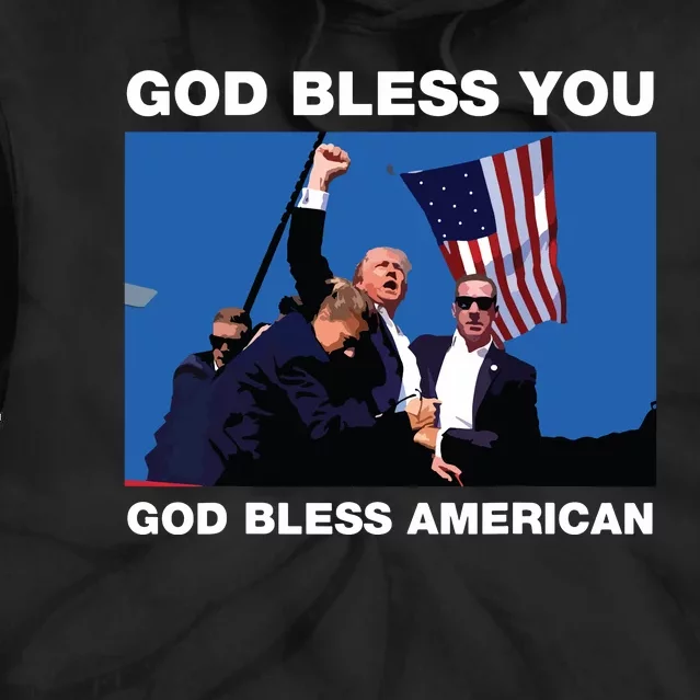 Donald Trump 2024 God Bless You God Bless America Tie Dye Hoodie