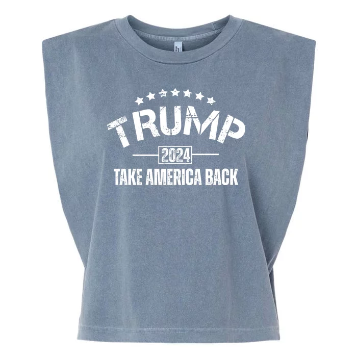 Donald Trump 2024 Take America Back Garment-Dyed Women's Muscle Tee