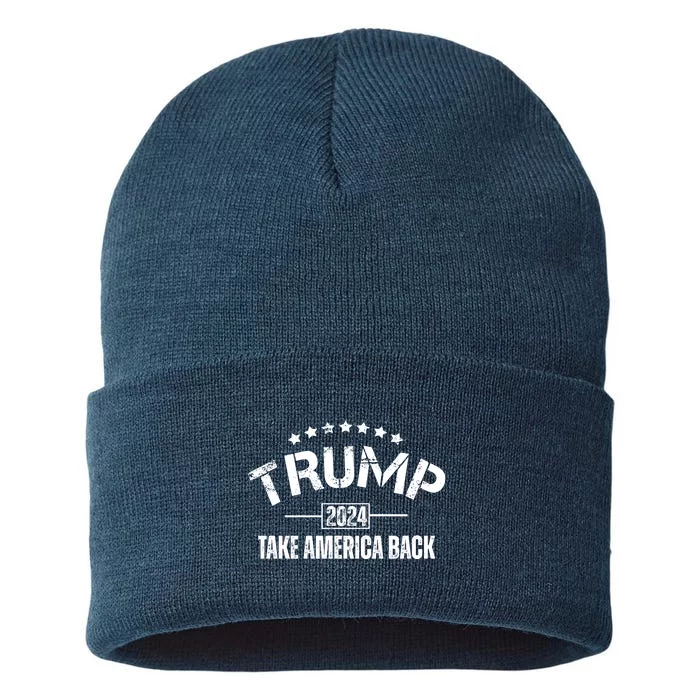 Donald Trump 2024 Take America Back Sustainable Knit Beanie