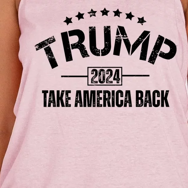 Donald Trump 2024 Take America Back Women's Knotted Racerback Tank