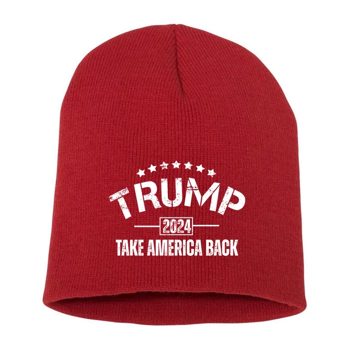 Donald Trump 2024 Take America Back Short Acrylic Beanie