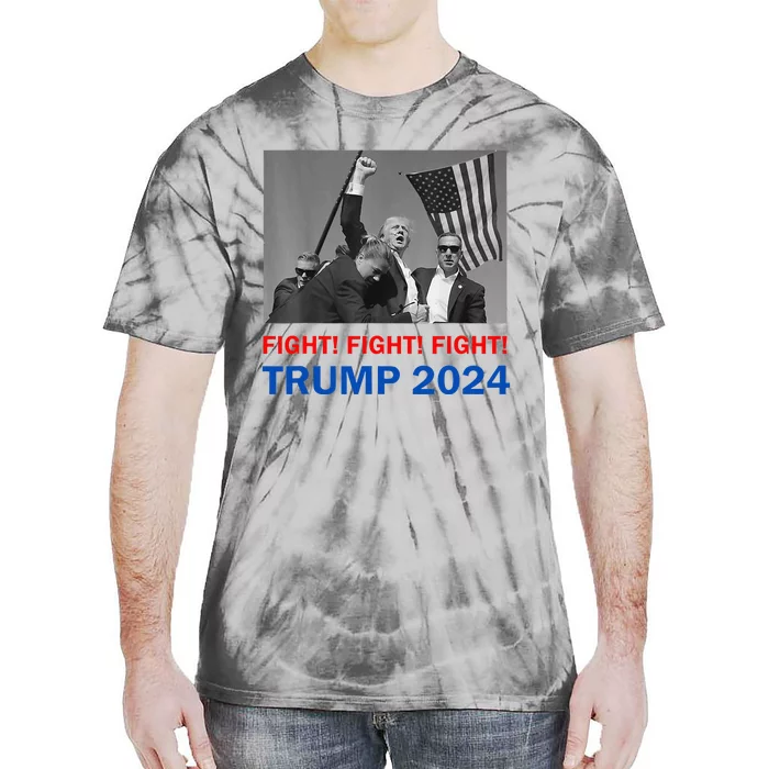 Donald Trump 2024 Fight Fight Fight Donald Trump Fist Pump Tie-Dye T-Shirt