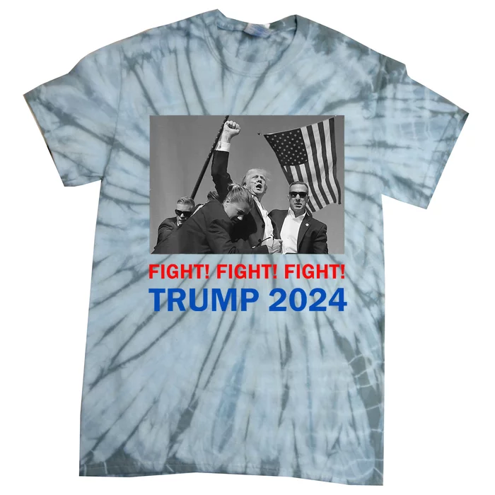 Donald Trump 2024 Fight Fight Fight Donald Trump Fist Pump Tie-Dye T-Shirt