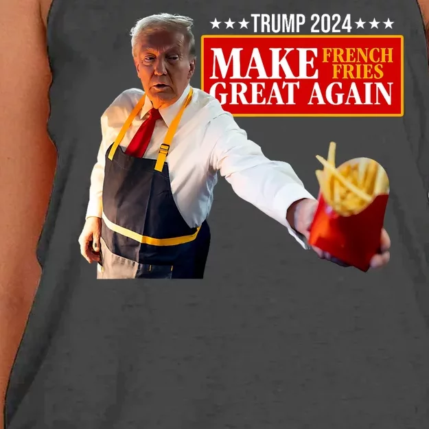 Donald Trump 2024 French Fry Make French Fries Great Again Women's Knotted Racerback Tank