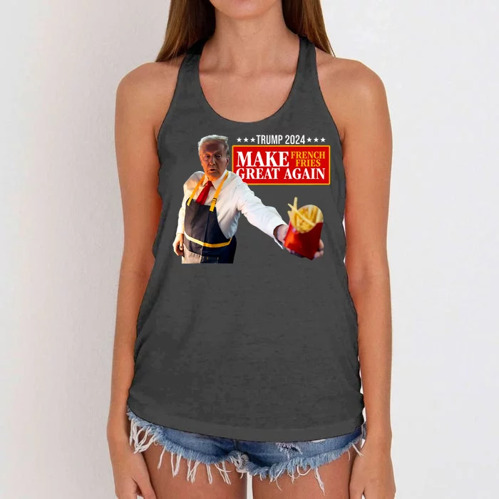 Donald Trump 2024 French Fry Make French Fries Great Again Women's Knotted Racerback Tank