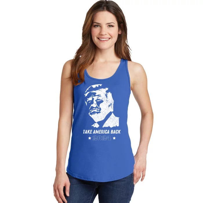 Donald Trump 2024 Save America Again Ladies Essential Tank