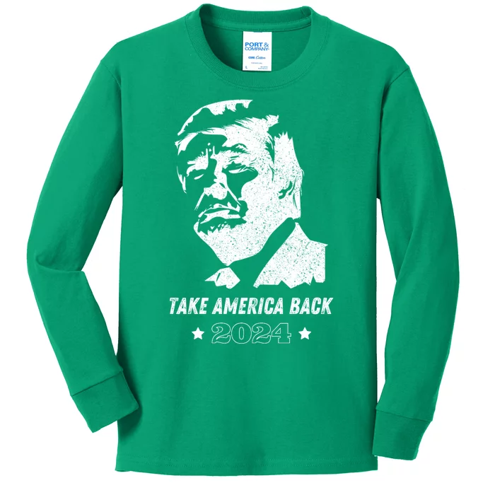 Donald Trump 2024 Save America Again Kids Long Sleeve Shirt